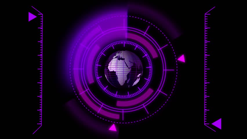 Global hud interface animation rotating digital earth purple neon sci fi broadcast 4k ultra hd. Global network technology hud interface rotating earth animation purple neon sci fi 4k ultra hd. - Powered by Shutterstock - Get 15% off with code: PIKWIZARD15