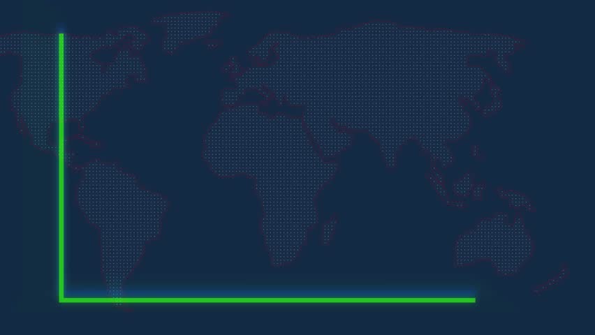 World map animated chart global growth upward trend business economy finance statistics 4k. Global growth animated chart neon green blue data visualization world map business finance 4k. - Powered by Shutterstock - Get 15% off with code: PIKWIZARD15