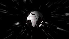 World globe spinning with red grid and light streaks black background 4k. Rotating earth planet animation red grid lines streaking lights 4k ultra hd. Spinning globe with red grid lines. - Powered by Shutterstock - Get 15% off with code: PIKWIZARD15