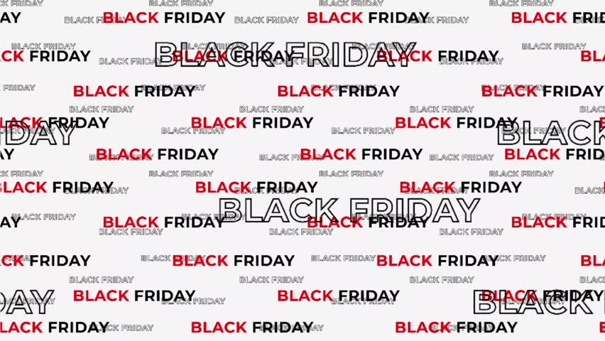 Dynamic Black Friday promotional animation featuring looped motion typography, an energetic and modern text pattern for sales events