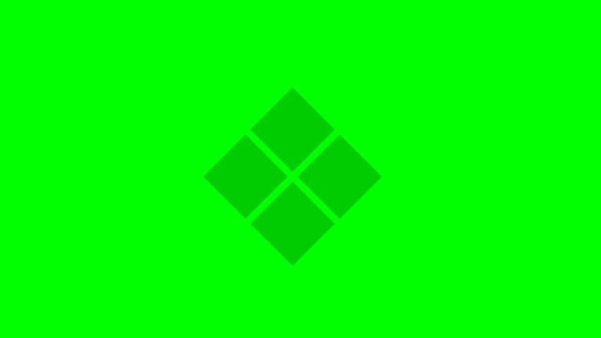 green diamond geometric loader animation on transparent background