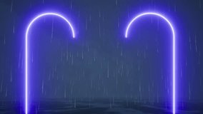 Neon portal with glowing orange and blue light frames creating a futuristic tunnel effect. Digital LED door arch with vibrant red accents and abstract hologram glow 4k. 3D Illustration - Powered by Shutterstock - Get 15% off with code: PIKWIZARD15