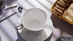 Fresh Brewed Hot Coffee Is Carefully Poured Into Cup. Filling Morning with Warm Aroma Comfort and Sense Of Peace. Simple Daily Ritual with Black Coffee that Highlights Flavor, Warmth And Relaxation 4k - Powered by Shutterstock - Get 15% off with code: PIKWIZARD15