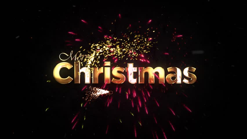 Merry Christmas Golden Spark Animation