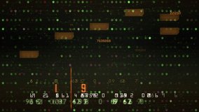 Abstract Digital Data Visualization Background. A dynamic abstract scene featuring floating orange blocks, glowing neon numbers, and a dark grid. Evokes data analytics, coding and futuristic tech - Powered by Shutterstock - Get 15% off with code: PIKWIZARD15