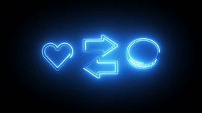 Glowing Blue Neon Heart Exchange Arrows and Circle Icons Set. Futuristic Neon UI Elements with Heart and Swap Symbols Loop. - Powered by Shutterstock - Get 15% off with code: PIKWIZARD15
