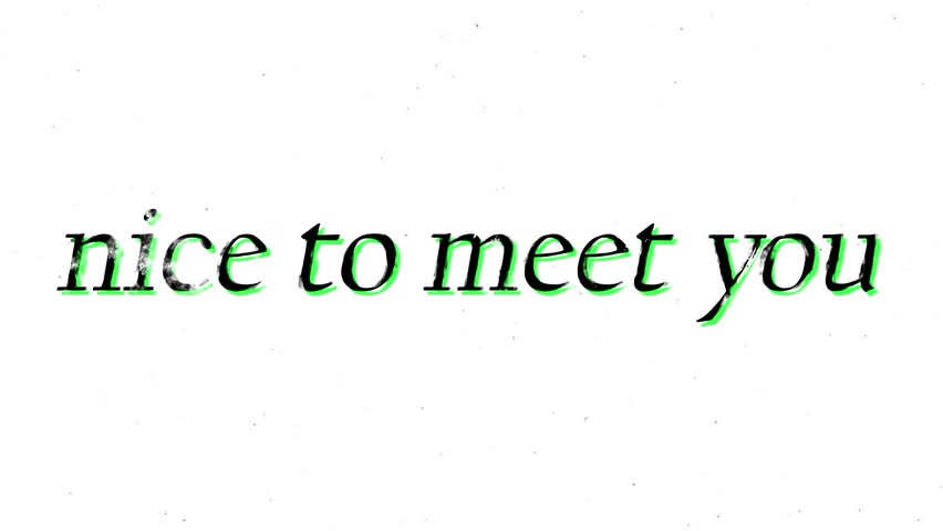 nice to meet you animated text 4k video clip