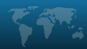 Futuristic digital network connection with map animation isolated on blue background - Powered by Shutterstock - Get 15% off with code: PIKWIZARD15