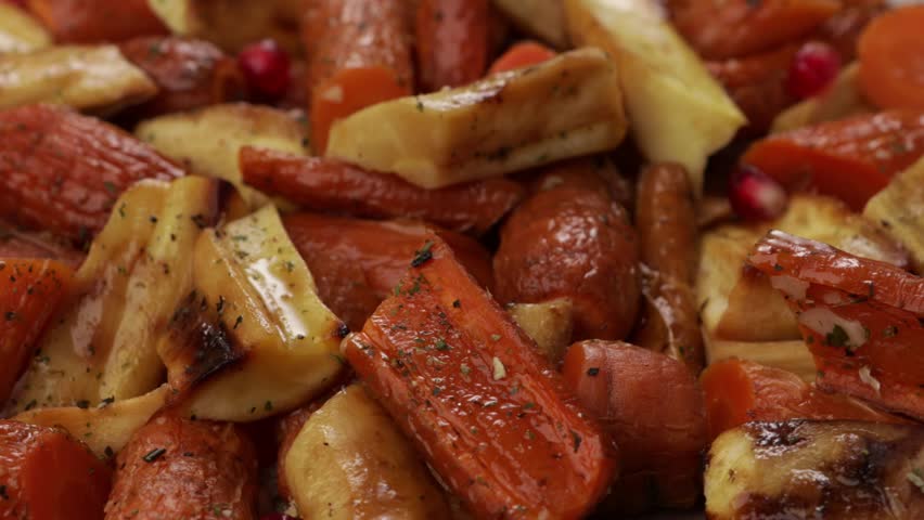 baked vegetables roots with herbs food rotation