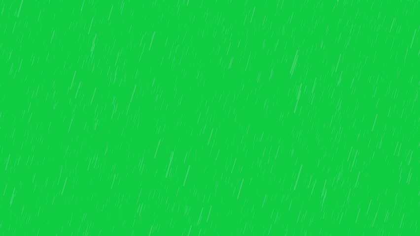 Heavy rain falling effect and splash, Easily loopable rainy season animation on green screen by motion graphics rainfall effects Pouring rain and flash of lightning in total darkness
