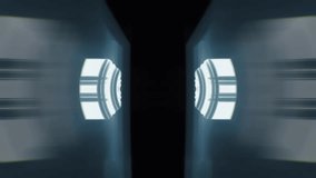 Hypnotic Sci-Fi Light Gate VJ Loop. Rhythmic strobe neon tunnel. Futuristic space arch for party display, disco LED screen, and techno rave background. Seamlessly looping flashing animation. - Powered by Shutterstock - Get 15% off with code: PIKWIZARD15