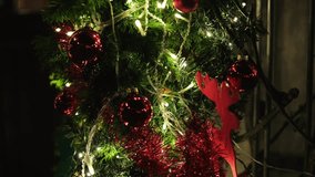 festive holiday scene, cozy home holiday lighting display, nighttime festive scene with illuminated roof and cozy atmosphere - Powered by Shutterstock - Get 15% off with code: PIKWIZARD15