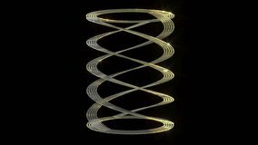 Yellow swirl glass lines on black bg able to loop 4k. 3D Illustration - Powered by Shutterstock - Get 15% off with code: PIKWIZARD15