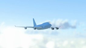 Passenger airplane flying high in the sky, representing global travel, air transportation, tourism, and modern aviation technology in smooth flight. - Powered by Shutterstock - Get 15% off with code: PIKWIZARD15