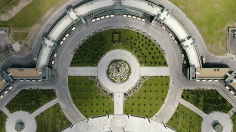 Overhead Drone View Cathedral Plaza