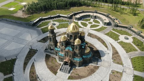 Drone Approaching Cathedral Elevated Angle