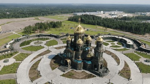 Aerial Flyover of Armed Forces Memorial in Kubinka