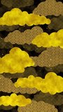 A vertical loop animation featuring Japanese traditional motifs drawn with golden clouds against a black background. Elegant and bold visuals suitable for vertical displays and premium. - Powered by Shutterstock - Get 15% off with code: PIKWIZARD15
