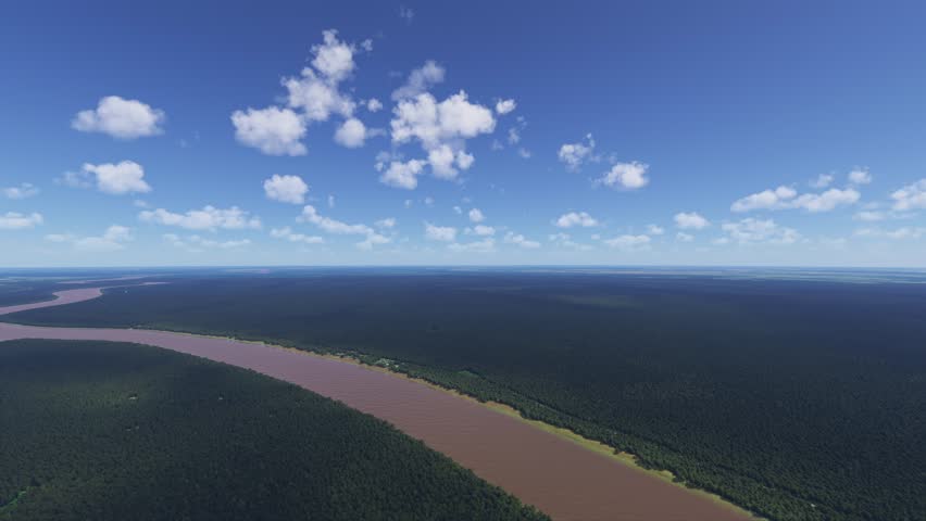 3D - Drone aerial view of Atchafalaya Basin in Louisiana. United States