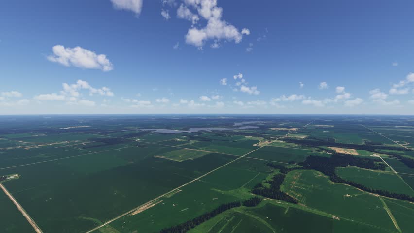 3D - Drone aerial view of Mississippi River. United States