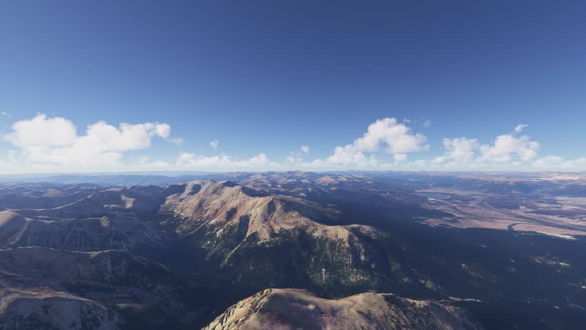 3D - Drone aerial view of Mount Elbert in Colorado. United States