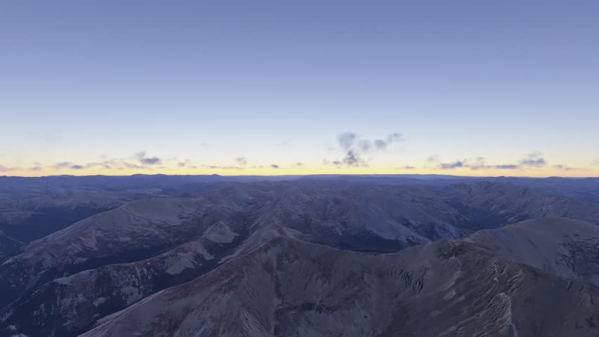 3D - Circular aerial drone view at sunset of Mount Elbert in Colorado. United States