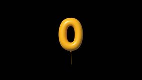 Golden Number Zero Balloon Floating With Gentle Motion on Transparent Background. Numbers Balloon Collection - Powered by Shutterstock - Get 15% off with code: PIKWIZARD15