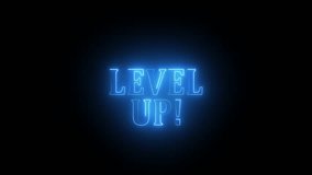 Animation of level up text over neon line with black background. level up neon text animation. - Powered by Shutterstock - Get 15% off with code: PIKWIZARD15