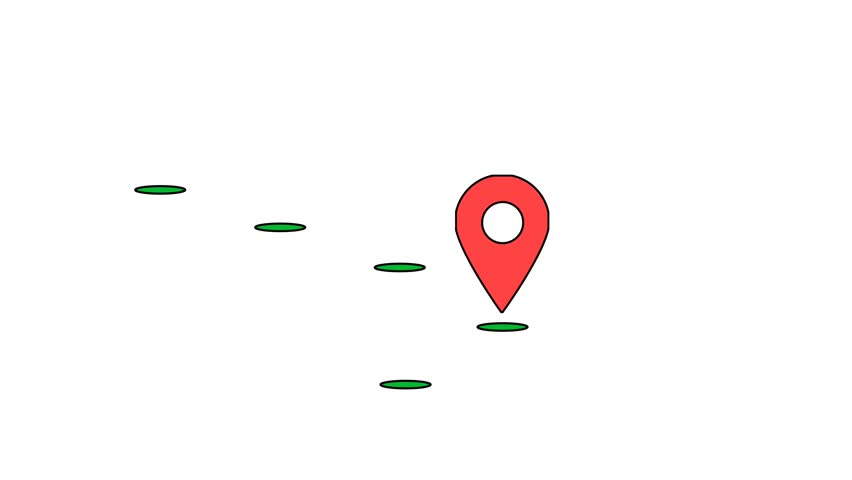 Map pointer with red pointer icon, location marker icon or map pin.
