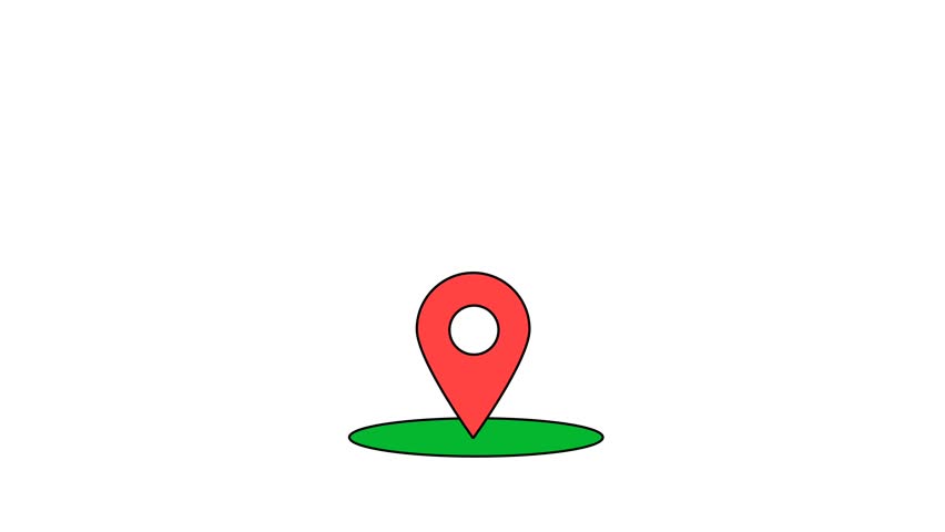 Map pointer with red pointer icon, location marker icon or map pin.