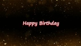 Happy birthday message shines brightly with neon icons against a dark background filled with bokeh lights creating a celebratory and joyful atmosphere perfect for birthday greetings and digital cards. - Powered by Shutterstock - Get 15% off with code: PIKWIZARD15
