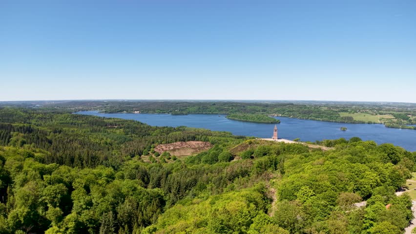 Drone footage showcasing a panoramic view of Denmark
