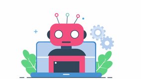 AI assistant on a laptop. Internet bot animation, alpha channel. Cartoon - Powered by Shutterstock - Get 15% off with code: PIKWIZARD15