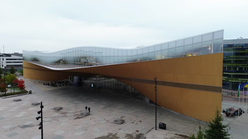 The view on the modern building of the Helsinki