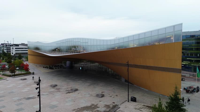The view on the modern building of the Helsinki