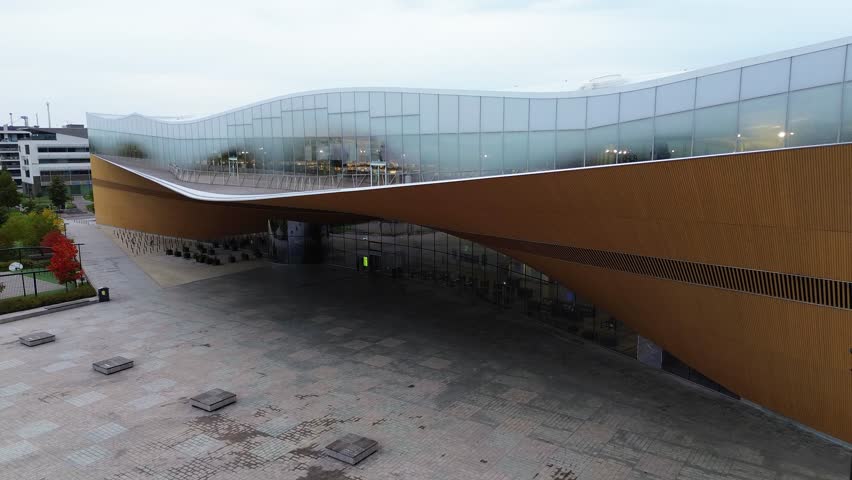 The view on the modern building of the Helsinki