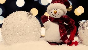 Cozy Christmas decoration with a snowman surrounded by glowing candles, warm candlelight, pine branches, and festive holiday ambiance, creating a peaceful winter scene. - Powered by Shutterstock - Get 15% off with code: PIKWIZARD15