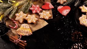Baked Christmas cookies in festive shapes, decorated for the holiday season — perfect for seasonal baking, holiday treats, and festive food photography. - Powered by Shutterstock - Get 15% off with code: PIKWIZARD15