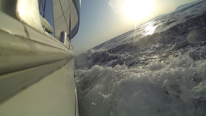 Sailing in the wind through the waves (HD)