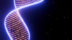 Abstract Digital DNA Double Helix spiral with data flow loop animation. Medical science concept of biotechnological AI or quantum computing. Futuristic genetic research. - Powered by Shutterstock - Get 15% off with code: PIKWIZARD15