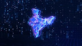 Digital India map Global Network Connections digital cyber technology network business background. Country data analysis cyber security futuristic business. hacker business slideshows presentation, - Powered by Shutterstock - Get 15% off with code: PIKWIZARD15