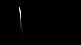 A bright firework explodes in the night sky, scattering sparks and vivid light trails. The scene captures the dynamic glow and dramatic visual effects of the fireworks display. - Powered by Shutterstock - Get 15% off with code: PIKWIZARD15