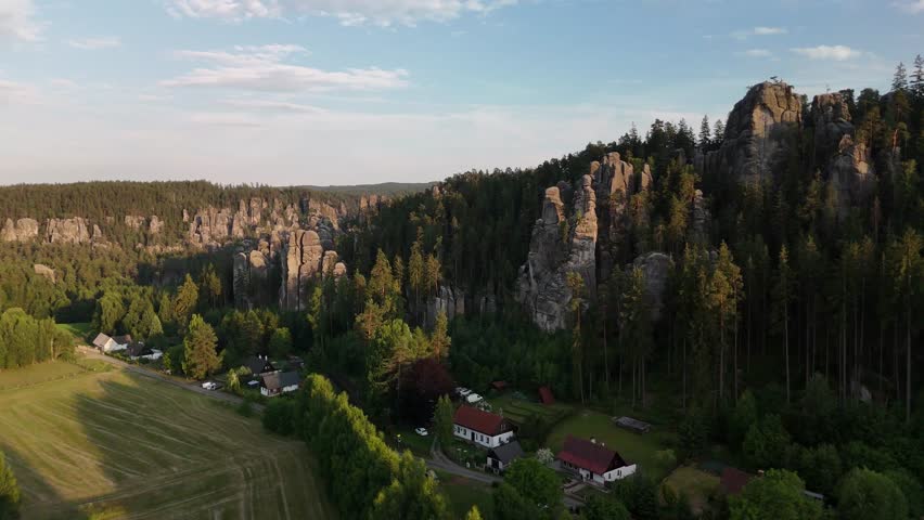 Aerial View of Teplice Rocks in Adrspach Teplice Mountain Park, Bohemia, Czech Republic