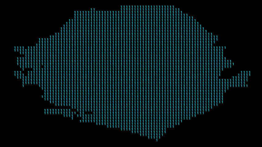 Sierra Leone binary code map animation with illuminated borders and data streams on a transparent background. - Powered by Shutterstock - Get 15% off with code: PIKWIZARD15