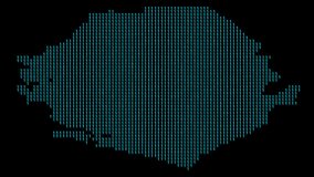 Sierra Leone binary code map animation with illuminated borders and data streams on a transparent background. - Powered by Shutterstock - Get 15% off with code: PIKWIZARD15
