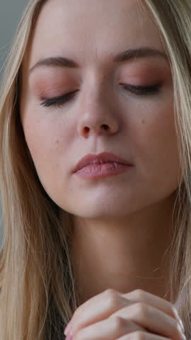 Portrait Caucasian business woman feeling discomfort in nose allergy eyes pain ache rubbing face businesswoman female girl suffer sneezing in office company health problem medicine trouble sneeze