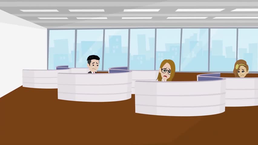Office Reception Area with Visitors – Business Lobby, Customer Service, Waiting Room, 2D Animated Illustration