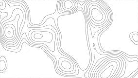 abstract black and white topographic animation background video motion graphics Outline Topographic geography map. Moving waves on white background. Liquid alien terrain texture pattern - Powered by Shutterstock - Get 15% off with code: PIKWIZARD15
