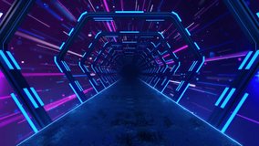 Futuristic hexagon tunnel glowing neon lights in blue pink. moves forward at a fast pace, sensation of speed and digital travel. for projects related to technology, cyberspace, data, or sci-fi themes. - Powered by Shutterstock - Get 15% off with code: PIKWIZARD15