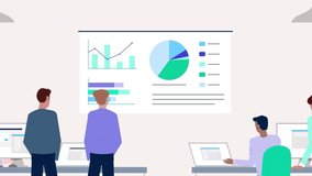 Business Meeting with Data Charts – Analytics Presentation, Corporate Strategy, Office Teamwork, 2D Animation - Powered by Shutterstock - Get 15% off with code: PIKWIZARD15
